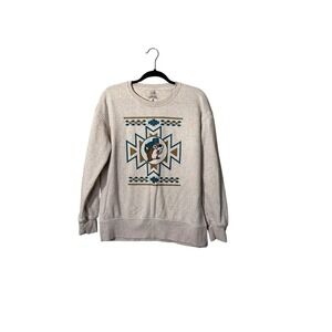 Bucee's Women's Small‎ Aztec Graphic Logo Tunic Crewneck Sweatshirt Cotton Blend